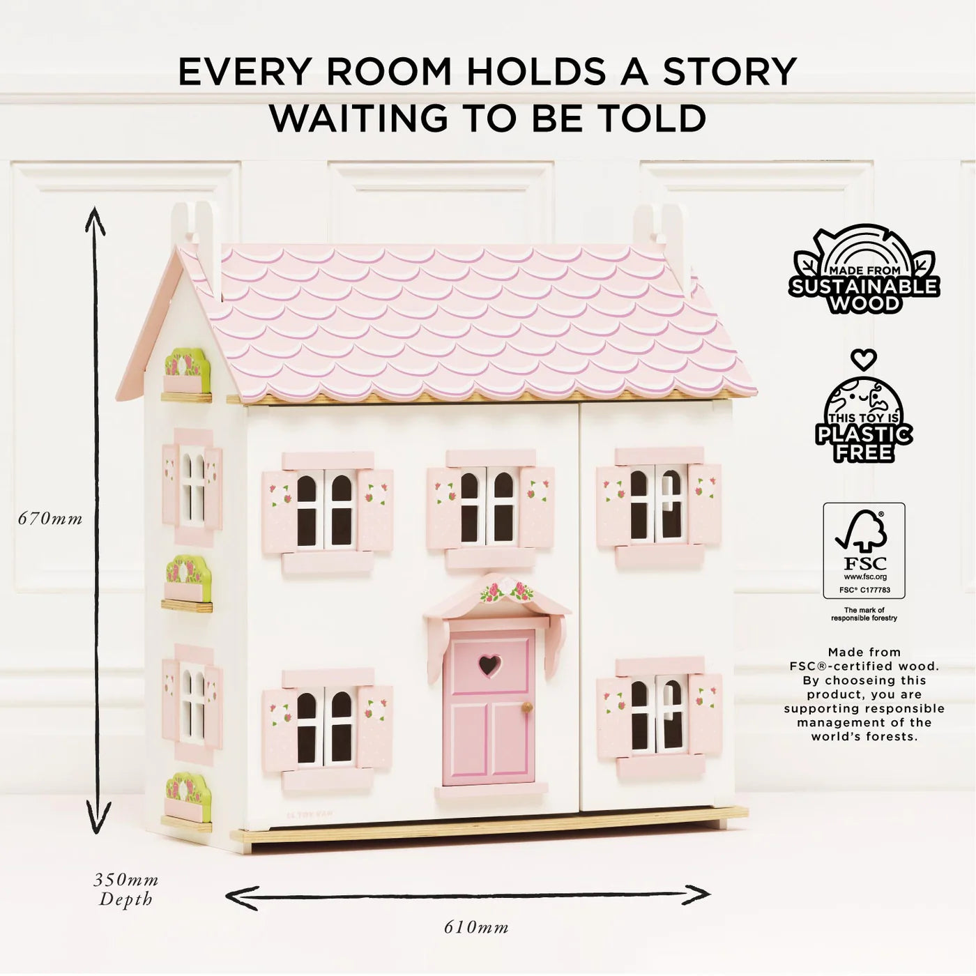 Le Toy Van Sophie's Wooden Dolls House - Award-Winning Dollhouse Voted Best by Mumsnet 2025