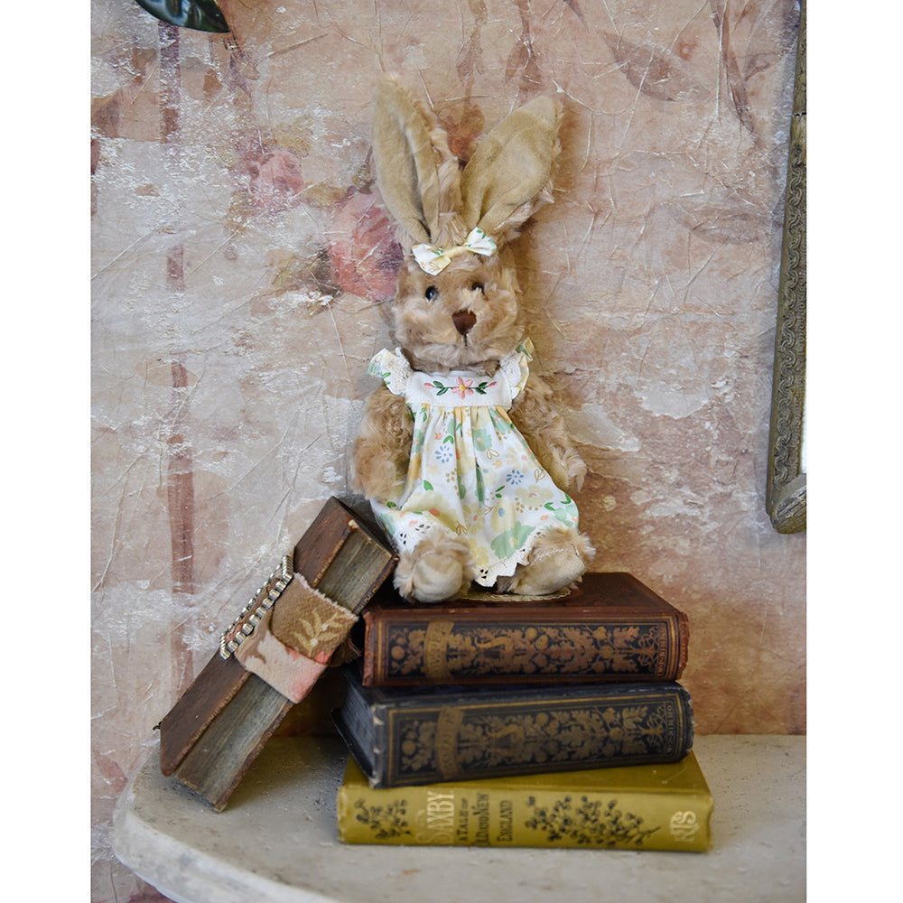 Small Rabbit Teddy With Yellow Floral Dress