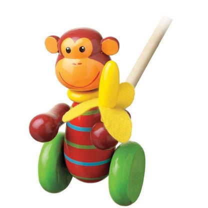 Monkey Wooden Push Along