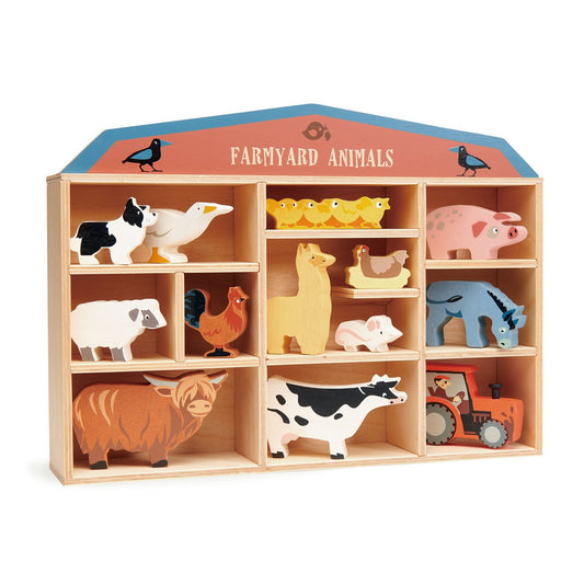 13 Farmyard Stacking Animals & shelf