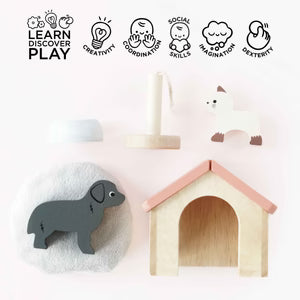 Dog, Cat, Rabbit and Guineapig play set