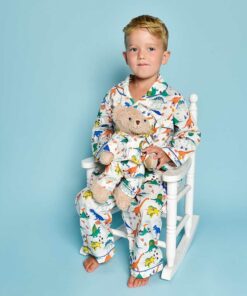 Colourful Dinosaur Print Traditional Cotton Pyjamas (6-7 years)