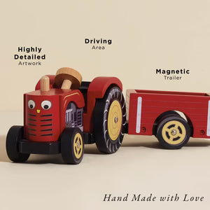 Red Tractor and trailer toy
