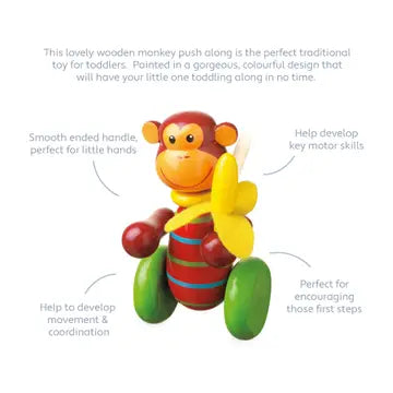Monkey Wooden Push Along